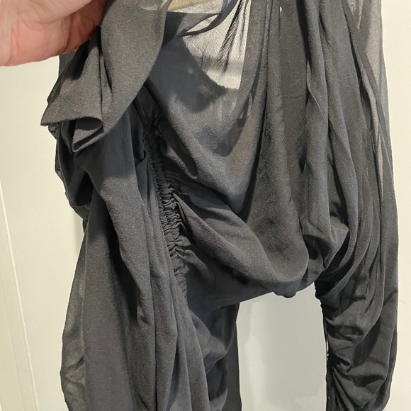 All Saints Spitalfields Black Sheer Bunched Up Dress size 12 NWT - Picture 7 of 14
